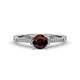 4 - Enlai Red Garnet and Diamond Engagement Ring 