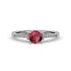 4 - Enlai Rhodolite Garnet and Diamond Engagement Ring 