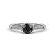 4 - Enlai Black and White Diamond Engagement Ring 