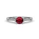 4 - Enlai Ruby and Diamond Engagement Ring 