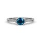 4 - Enlai Blue and White Diamond Engagement Ring 