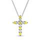 1 - Abella Yellow Sapphire and Diamond Cross Pendant 