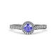 4 - Arael Tanzanite and Diamond Halo Engagement Ring 
