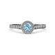 4 - Arael Aquamarine and Diamond Halo Engagement Ring 