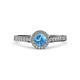 4 - Arael Blue Topaz and Diamond Halo Engagement Ring 