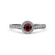 4 - Arael Red Garnet and Diamond Halo Engagement Ring 