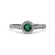4 - Arael Emerald and Diamond Halo Engagement Ring 