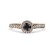 4 - Arael Black and White Diamond Halo Engagement Ring 