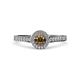 4 - Arael Smoky Quartz and Diamond Halo Engagement Ring 