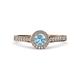 4 - Arael Aquamarine and Diamond Halo Engagement Ring 
