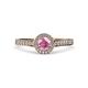 4 - Arael Pink Tourmaline and Diamond Halo Engagement Ring 
