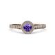 4 - Arael Iolite and Diamond Halo Engagement Ring 