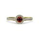 4 - Arael Red Garnet and Diamond Halo Engagement Ring 