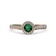 4 - Arael Emerald and Diamond Halo Engagement Ring 