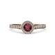 4 - Arael Ruby and Diamond Halo Engagement Ring 