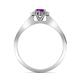 6 - Arael Amethyst and Diamond Halo Engagement Ring 