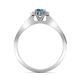 6 - Arael Blue Topaz and Diamond Halo Engagement Ring 