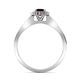 6 - Arael Red Garnet and Diamond Halo Engagement Ring 