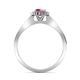 6 - Arael Rhodolite Garnet and Diamond Halo Engagement Ring 