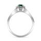 6 - Arael Emerald and Diamond Halo Engagement Ring 