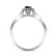 6 - Arael Black and White Diamond Halo Engagement Ring 