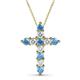 1 - Abella Blue Topaz and Diamond Cross Pendant 