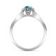 6 - Arael London Blue Topaz and Diamond Halo Engagement Ring 