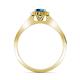 6 - Arael Blue and White Diamond Halo Engagement Ring 