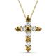 1 - Abella Citrine and Diamond Cross Pendant 