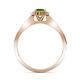 6 - Arael Peridot and Diamond Halo Engagement Ring 