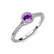 3 - Cyra Amethyst and Diamond Halo Engagement Ring 