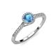 3 - Cyra Blue Topaz and Diamond Halo Engagement Ring 