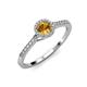 3 - Cyra Citrine and Diamond Halo Engagement Ring 