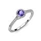 3 - Cyra Iolite and Diamond Halo Engagement Ring 