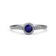 4 - Cyra Blue Sapphire and Diamond Halo Engagement Ring 