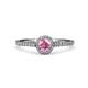 4 - Cyra Pink Tourmaline and Diamond Halo Engagement Ring 