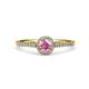 4 - Cyra Pink Tourmaline and Diamond Halo Engagement Ring 