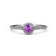 4 - Cyra Amethyst and Diamond Halo Engagement Ring 