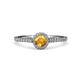 4 - Cyra Citrine and Diamond Halo Engagement Ring 