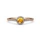4 - Cyra Citrine and Diamond Halo Engagement Ring 