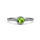 4 - Cyra Peridot and Diamond Halo Engagement Ring 
