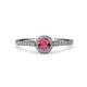 4 - Cyra Rhodolite Garnet and Diamond Halo Engagement Ring 