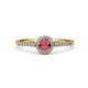 4 - Cyra Rhodolite Garnet and Diamond Halo Engagement Ring 