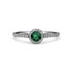 4 - Cyra Emerald and Diamond Halo Engagement Ring 