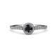 4 - Cyra Black and White Diamond Halo Engagement Ring 