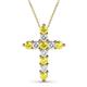 1 - Abella Yellow Sapphire and Diamond Cross Pendant 