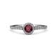 4 - Cyra Ruby and Diamond Halo Engagement Ring 