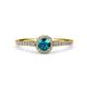 4 - Cyra London Blue Topaz and Diamond Halo Engagement Ring 