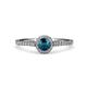 4 - Cyra Blue and White Diamond Halo Engagement Ring 