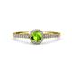 4 - Cyra Peridot and Diamond Halo Engagement Ring 